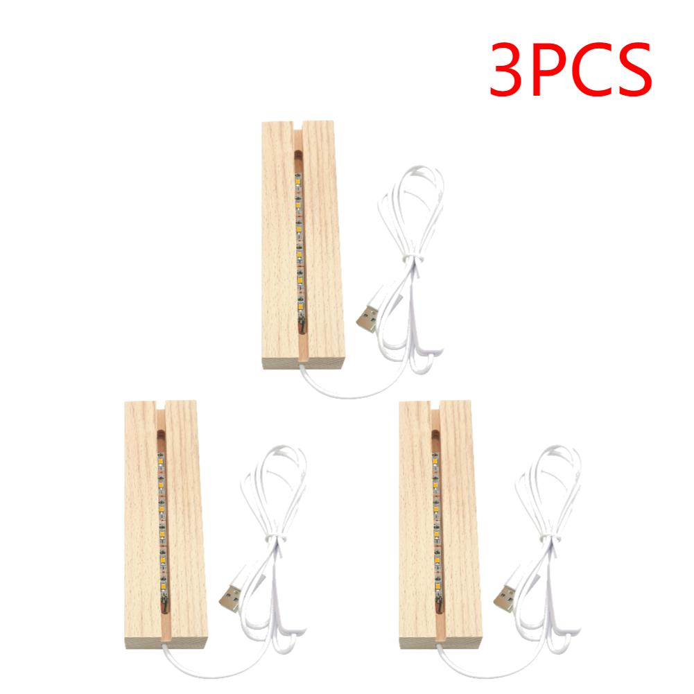 1-10 шт. Светодиодная деревянная подставка для дисплея, хрустальная деревянная подставка с подсветкой, акриловая основа для световой пластины, USB деревянная основа для смолы, художественный свет
