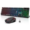 Wireless Gaming Keyboard and Mouse LED Backlit RGB Japanese DPI Compatible with Japanese Instruction Manual 220 Set, 108-Key Keyboard, 2.4GHz