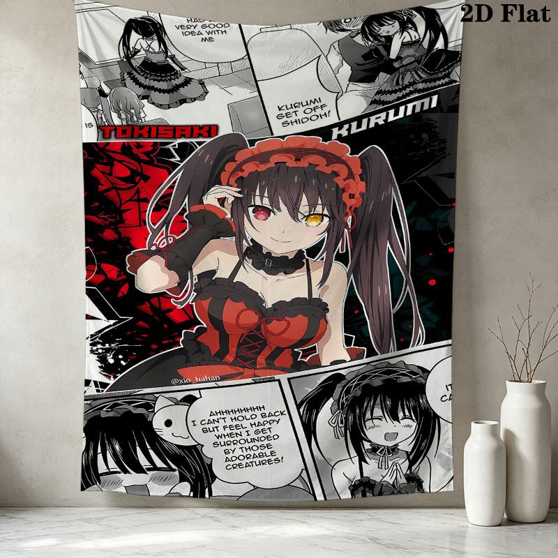 Kurumi Wall Tapestry Aesthetic Wall Hanging Printed Fabric Blanket Decorative Tapestries For Bedroom Living Room Home Decor