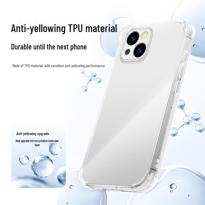 Совместимо с Apple 14: Прозрачный чехол из ТПУ для 14 Plus/Pro/Pro Max - Защита от падений с подушками безопасности, Высококачественный