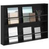 Magazine Shelf with Shelf Black Oak Effect 100 x 12 x 70 cm