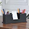 Multifonction Black PU Leather Desk Organizer Sationery Pencil Pen Holder Storage Box Container Kalemlik Office Accessories