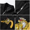 Мужская бейсбольная куртка в американском стиле с вышивкой тигра - Модный свободный утолщенный хлопковый пальто для осени/зимы