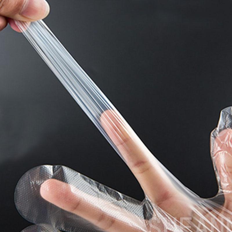 100Pcs Food Plastic Gloves Transparent Disposable Gloves Kitchen Accessories