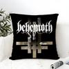 Черная Металлическая Группа Behemoth Наволочка Хлопчатобумажная Льняная Ткань Квадратная Наволочка на Молнии Домашний Декор Гостиная