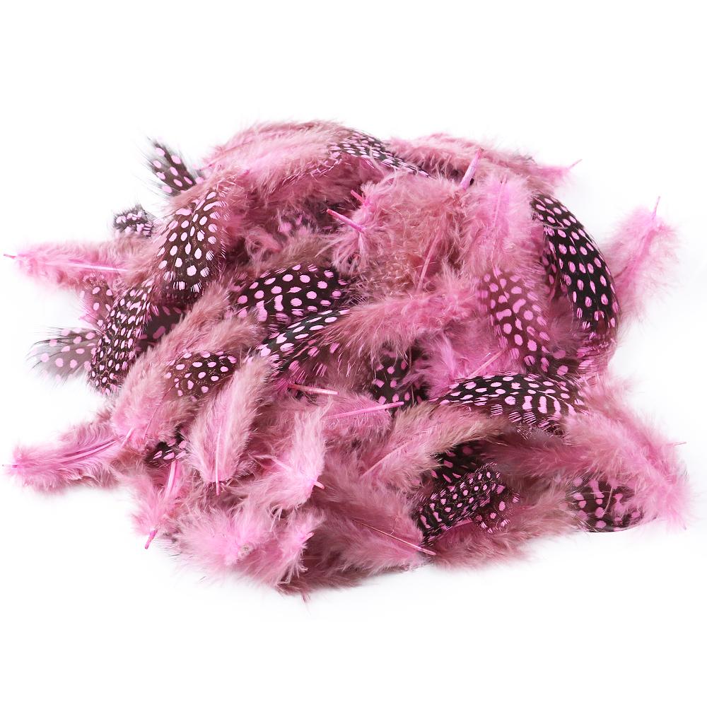 100PCS Natural Guinea Fowl Pheasant Feathers Natural Feathers Spotted 5-8cm Feathers for Crafts Dream Catcher Plume Decoration