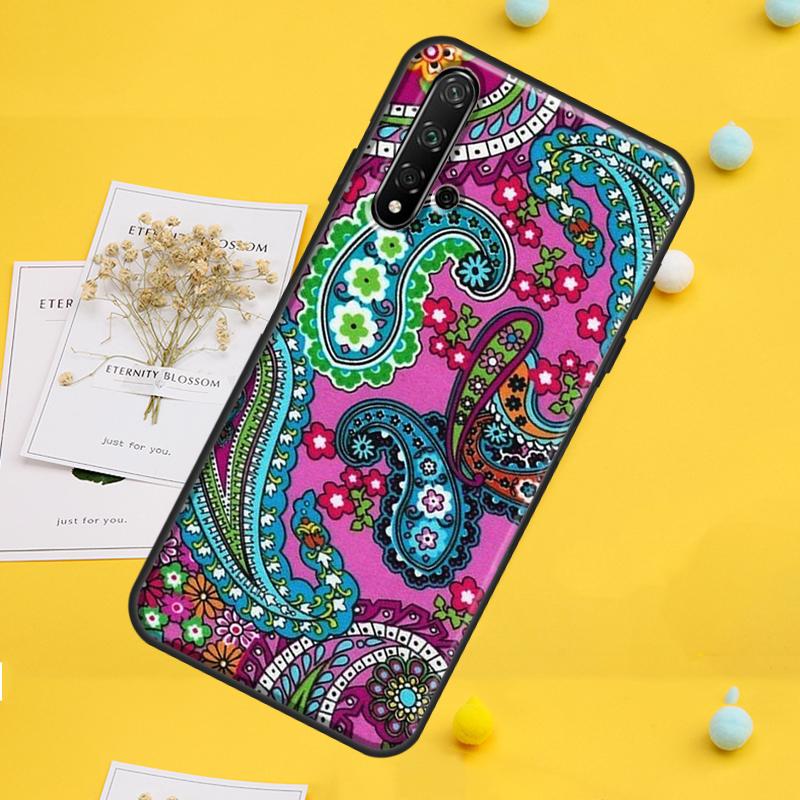 Цветочный узор пейсли для Huawei Nova 7i 8i 11i 12i 12s 9 10 SE Y91 Y90 Y60 Y70 Y72 Y61 P60 Pro P30 P40 Lite Чехол