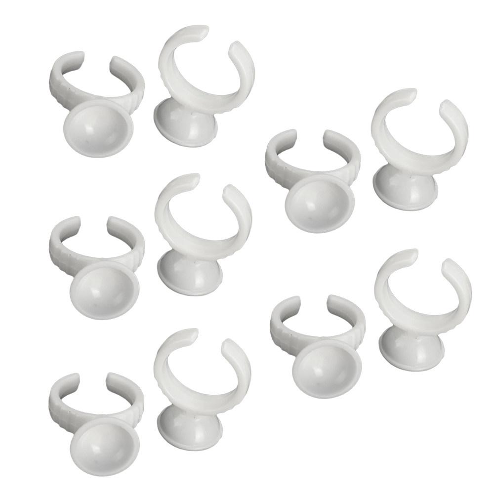 100Pcs Eyebrow Tattoo Ring Cups Disposable Clear Pigment Containers for Semi Artists Ink Holder Lash Extension