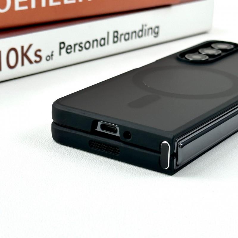 Ultra Slim Magnetic Snap-on Case Galaxy Z Fold5 Fold7 Fold6 Soft TPU Cover Matte Finish