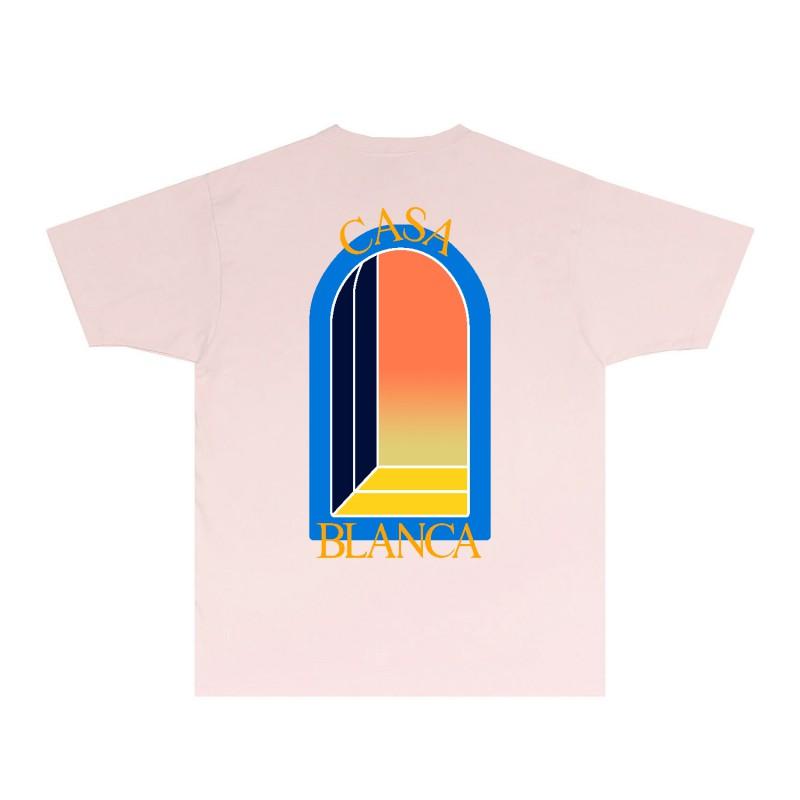 CASA Casablanca Short Sleeve T Shirt Couples Star Castle Letter Print Casual Loose Fit