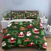 Christmas Santa Reindeer Pattern Bedding Duvet Cover Set Duvet Cover Pillowcases  (1*Duvet Cover 2*Pillowcases, without duvet insert)
