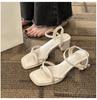 Sandals Women's Summer 2025 New Fashion Versatile Gentle Retro Thick Heel Non-slip Word with High Heels Summer