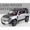 1/24 Rover Defender SUV Alloy Car Model Diecast & Toy Vehicles Metal Car Model Simulation Sound and Light Kids Gift