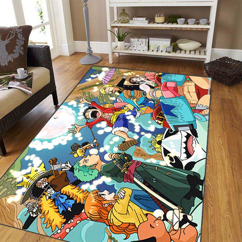 Ковер японского аниме для гостиной, мягкий фланелевой коврик для спальни, противоскользящий коврик для ванной комнаты, детский игровой коврик, большой коврик для самолета