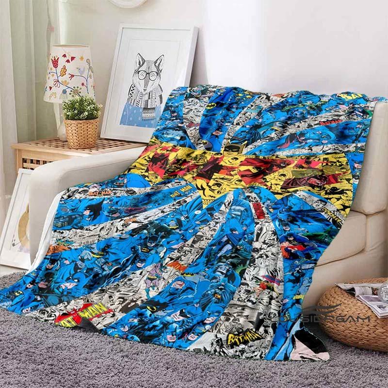 Batman Logo 3D-Printed Cartoon Flannel Blanket—Warm, Cozy, and Soft; Ideal for Casual Naps and Holiday Gifting.