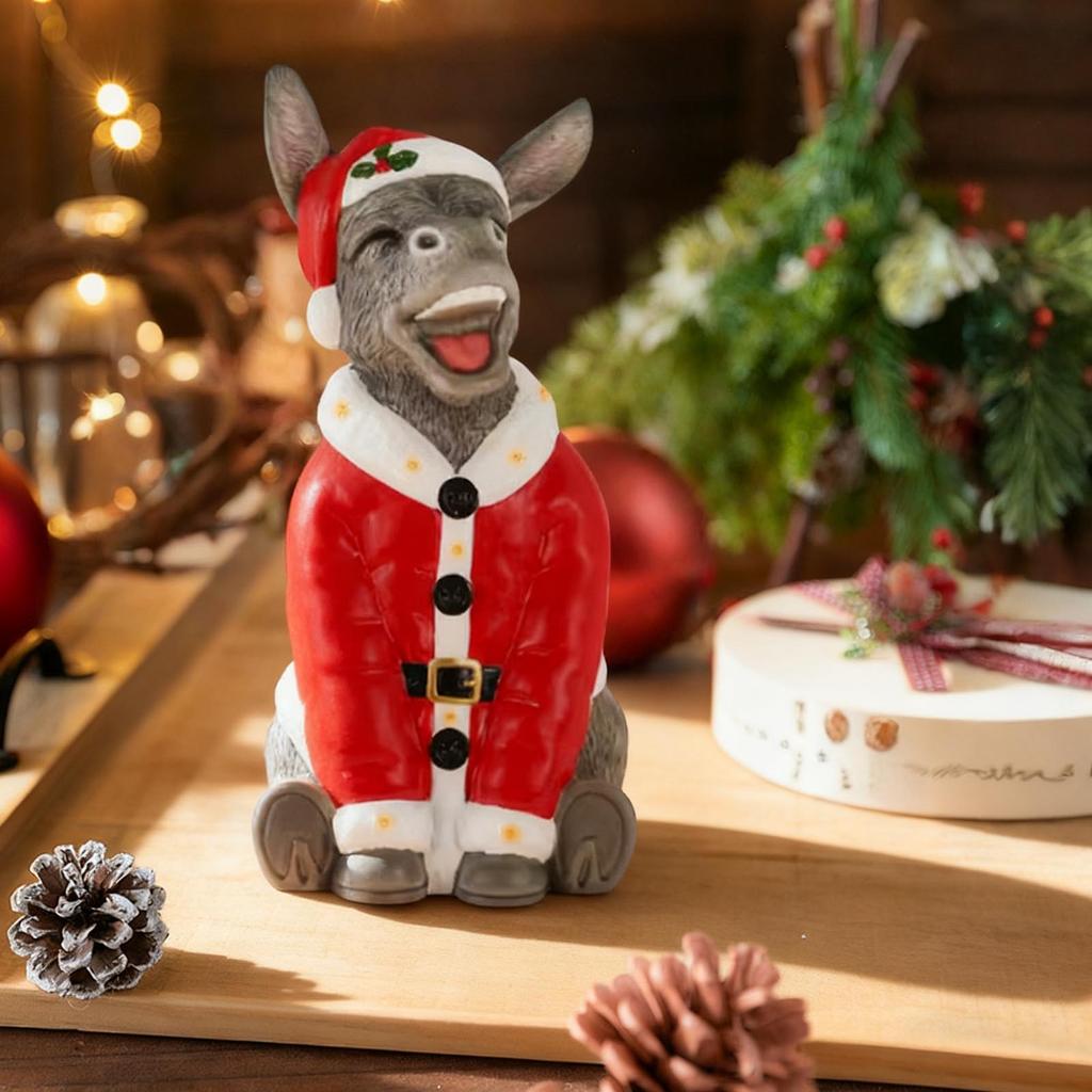 A Resin Christmas Donkey Figurine – The Perfect Choice For Festive Cheer.