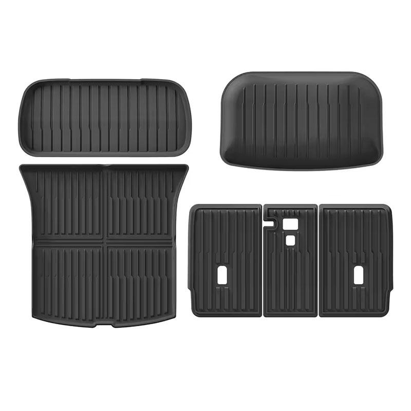 3Pcs Rear Cargo Mat Compatible with 2026 Tesla Model Y Juniper 5 Seater Trunk Cargo Liner Front and Rear Trunk Mat Cargo Liner