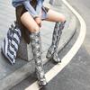 Q/Women's High Heel Boots Sexy Snake Skin Pattern Thick Heel Women's Boots Autumn and Winter New Large Size Boots