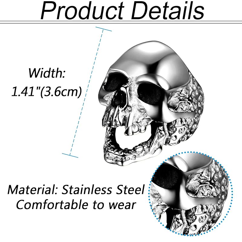OIDEA кольцо мужские кольца мужские Нет. 19 череп череп череп мотив блестящий простой мужской аксессуары модные аксессуары нержавеющая сталь крутой уникальный винтаж