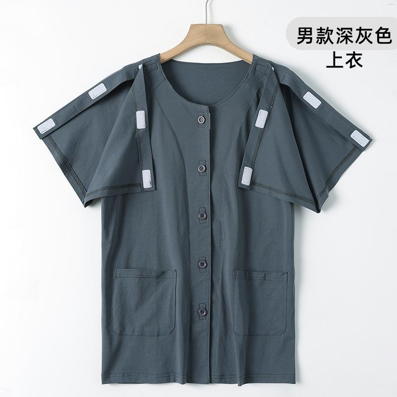 Летняя удобная одежда для пациентов, одежда для медсестер, короткий рукав, хлопковая одежда для реабилитации пациентов