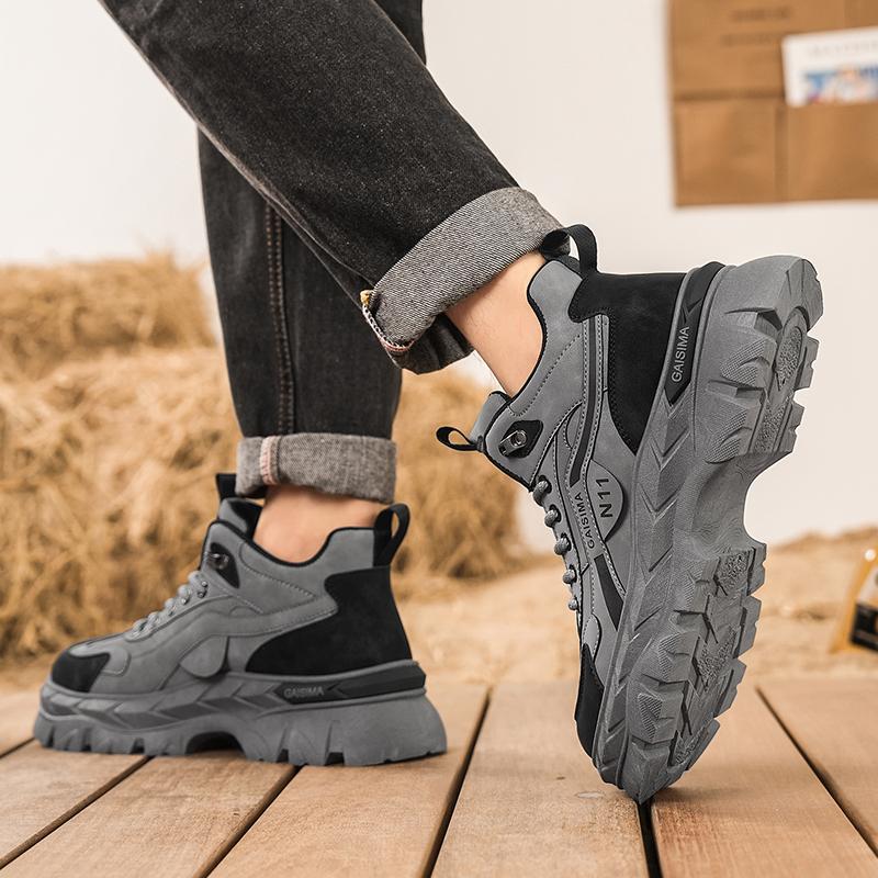 Новые модные осенние и зимние мужские высокие ботинки martin для студентов, трендовые рабочие туфли на мягкой подошве для мальчиков, кроссовки Martin с защитой труда