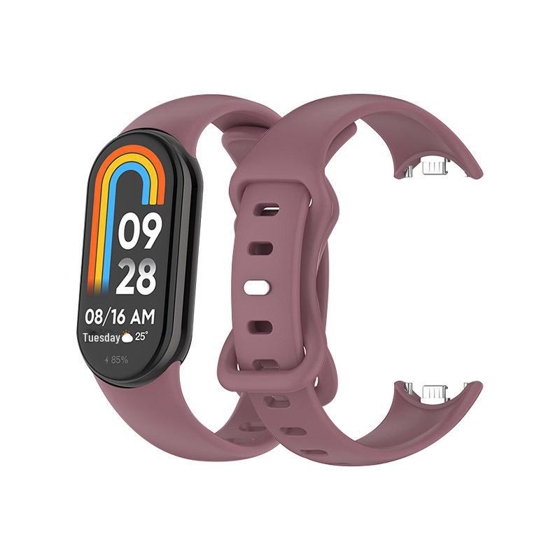 Однотонный силиконовый ремешок для Xiaomi Mi Band 8/9 с застежкой-бабочкой в форме 8