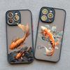 Чехол для телефона с изображением карпа кои и морской волны для iPhone 13 14 11 12 16 Pro Max 15 14 Plus 13 12 Mini X XR XS 7 8 Plus SE 2020 Задние крышки