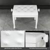 Piano Stool Height Adjustable Piano Bench, Piano Bench with Faux Leather Cushion for Piano Keyboard 64 x 35 x 45-55 cm White
