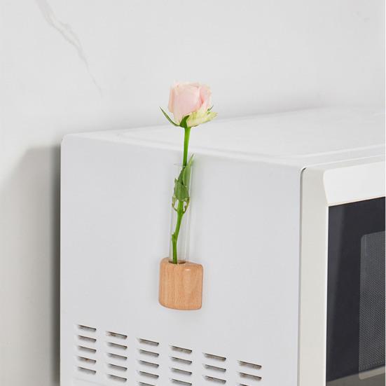 Гидропонные растения Ваза-пробирка Магнит на окно/холодильник Деревянная подставка Размножение растений