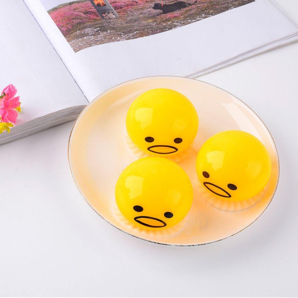 New Squishy Funny Egg Yolk Squeeze Toys Vomit Custard Bun Stress Ball Creative Stress Relief Sticky Decompression Toys For Kids