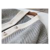 Retro Autumn and Winter Knitted Plus Size Cardigan Women Striped Lazy Wind V-neck Loose Jacket Thickened Sweater