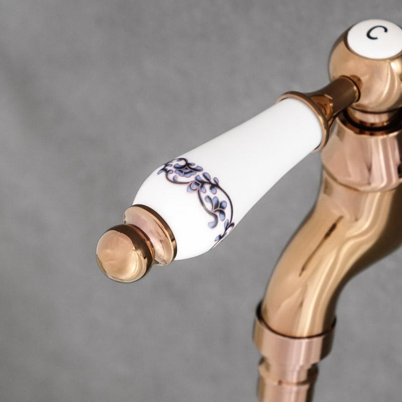 Rose gold garden hose tap COPPER short