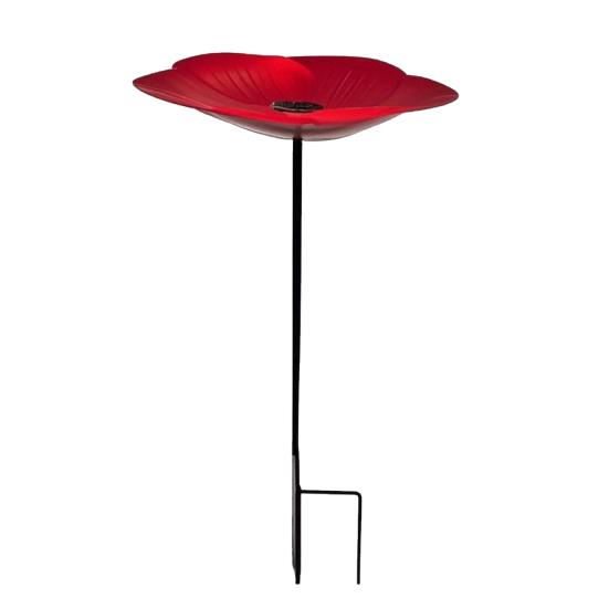 Цветок Птичья поилка Железная кормушка-поднос со стойкой Уличная поилка Цветок Чаша для птичьей поилки для украшения сада Подарок для любителей птиц