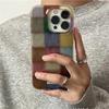 Чехол для телефона Dopamine Color Block Match Plaid для iPhone 17 16 15 14 13 12 11 Pro Max Air 16E SE2 7 8 Plus Сетка Метка Матовый Чехол