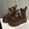 Fashion Winter Platform Heel Women Ankle Boots Fashion Lace Up Knight Short Booties Designer