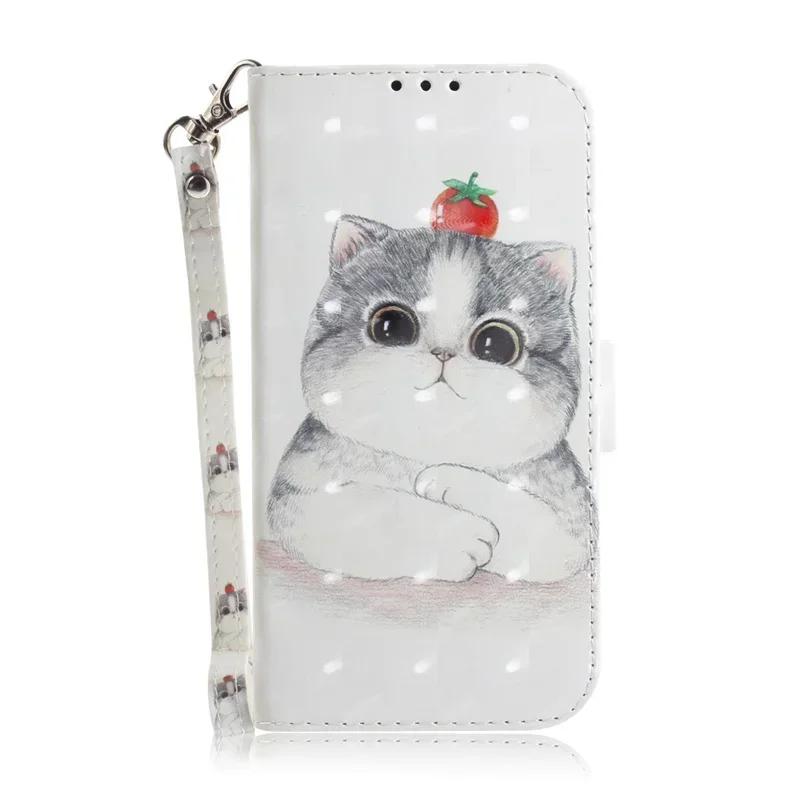 Новый покрашенный чехол-бумажник для Xiaomi Poco M6 X6 C65 Pro, чехол-книжка Xiomi Mi PocoM6 PocoX6 Pro PocoC65 с рисунком 'Мультяшный цветок', кожаная обложка
