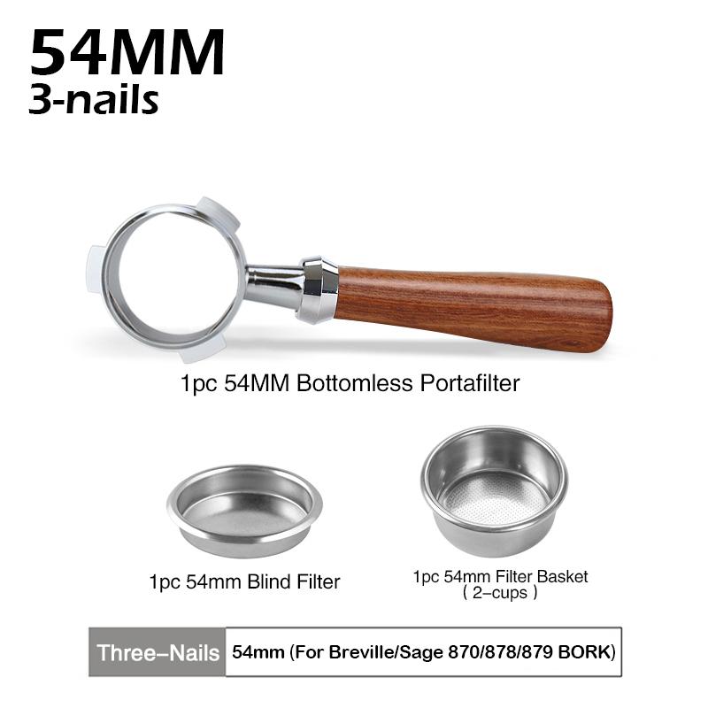 54-мм Бездонный Рожок для Кофе Сменный Фильтр-Корзина Для Sage Breville 870 878 880 Аксессуары для Эспрессо Инструмент Бариста