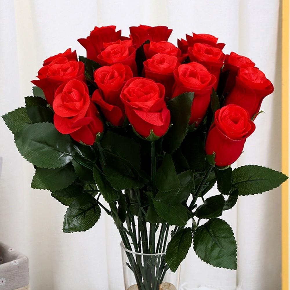 10 Colors Real Happy Flower 10 Heads Crystal Grass Bouquet Rose Flowers Decorative Home Decorative