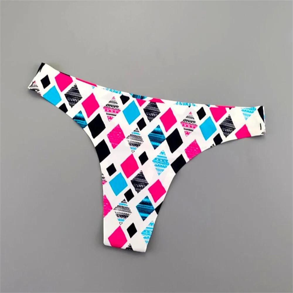 3 шт. Леопардовые стринги Женские трусики с принтом Ледяной шелк Бесшовные Цельные Женские Сексуальные стринги Нижнее белье Большой размер