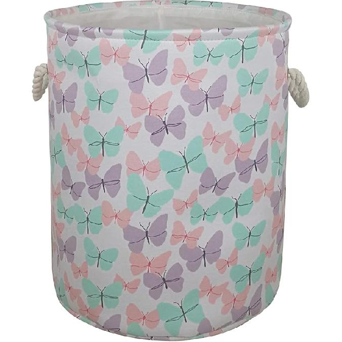 KUNRO Large Sized Round Storage Basket Organizer Bin Laundry Hamper for Nursery Clothes Toys