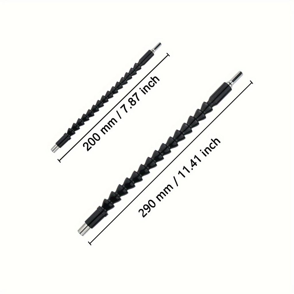 360-Degree Rotation Flexible Drill Bit Holder - High Carbon Steel, Hexagonal Head, Durable Black Coil Cable, Ideal for Drilling and Rotating Tools,