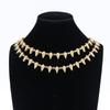 Fashion Geometric Spike Necklace Bracelet Punk Rock Style Men Women CZ Paved Jewelry Everyday Accessory