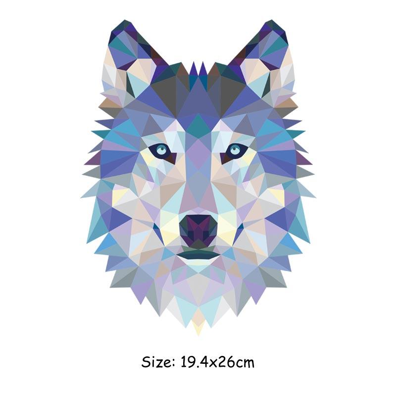 Cartoon Animal Diy Patch Iron On Clothes Jeans Fashion Diy Accessory Sticker Heat Press Appliqued Thermal Patch Wolf Lions Dog