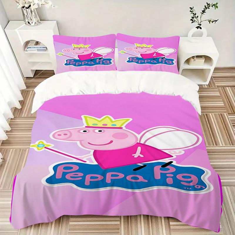3pcs Peppa Pig Duvet Cover Set - Includes 1 Duvet Cover and 1/2 Pillowcases (No Insert) yy251107179