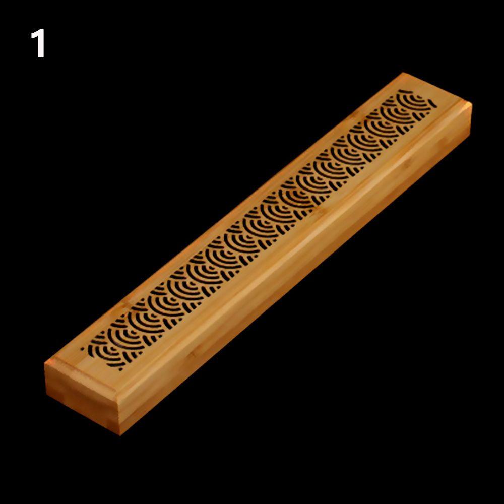 Aromatherapy Desktop Ornament Hollow carved Incense Holder Censer Ash Catcher Bamboo Incense Box