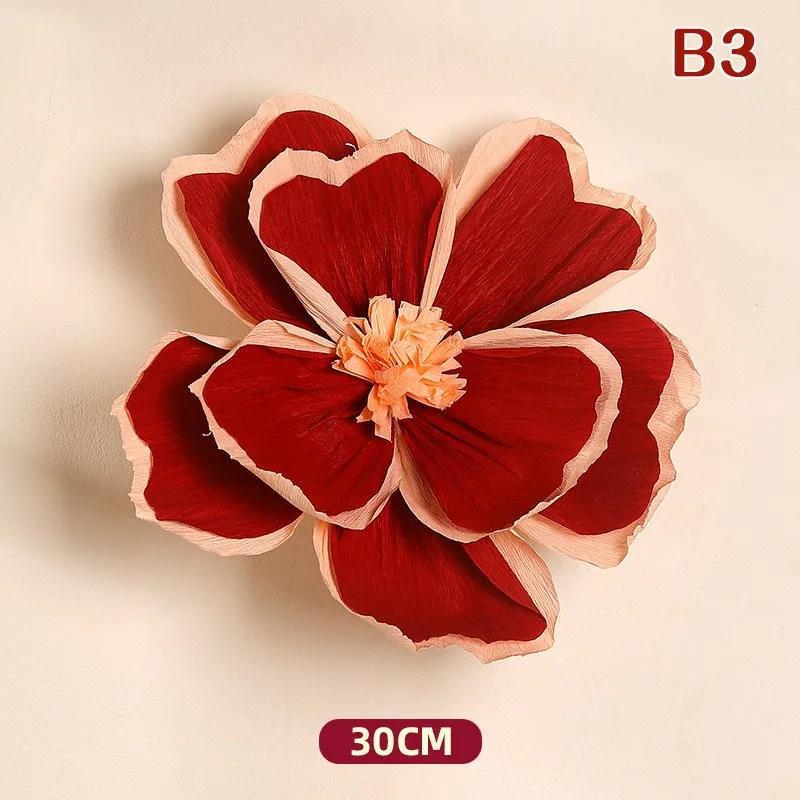 30cm Wrinkle Flower Wedding Room Background Wall Decor Chinese New Year Decoraiton Room Valentine's Day Gift Decor