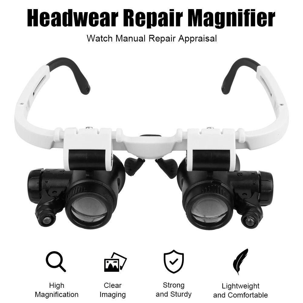 Handsfree Headband Magnifier Goggles- Binocular Glasses Magnifying Glass Coin Inspection