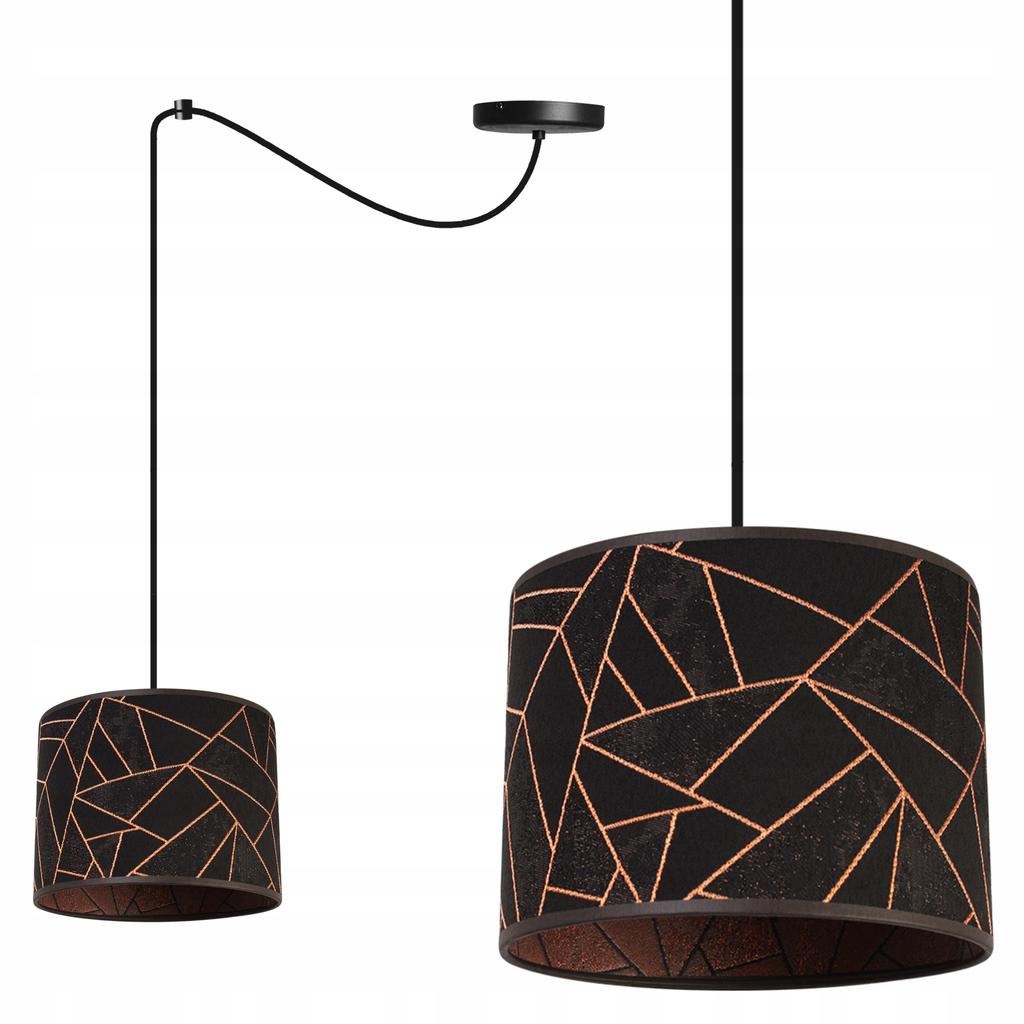 Pendant ceiling lamp with spider pattern lampshade, copper