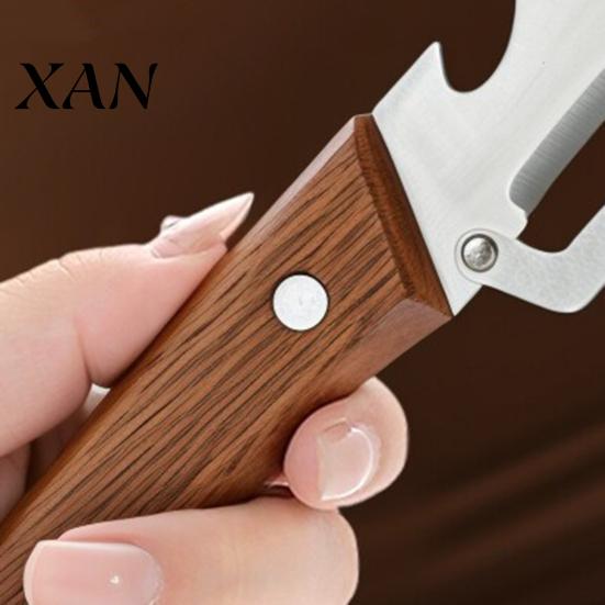 Manual Onion Cutter Alternative Vegetable Peeler with Wood Handle Stainless Steel Bottle Opener Fruit Potato Anti-slip for Ginger Herbs Ergonomic