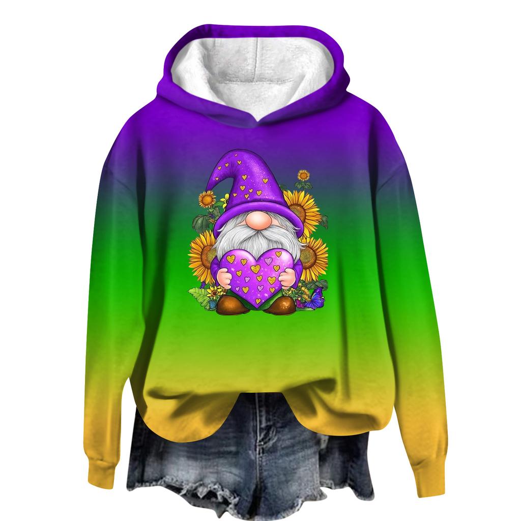 Женский модный повседневный топ с длинными рукавами и карнавальным принтом